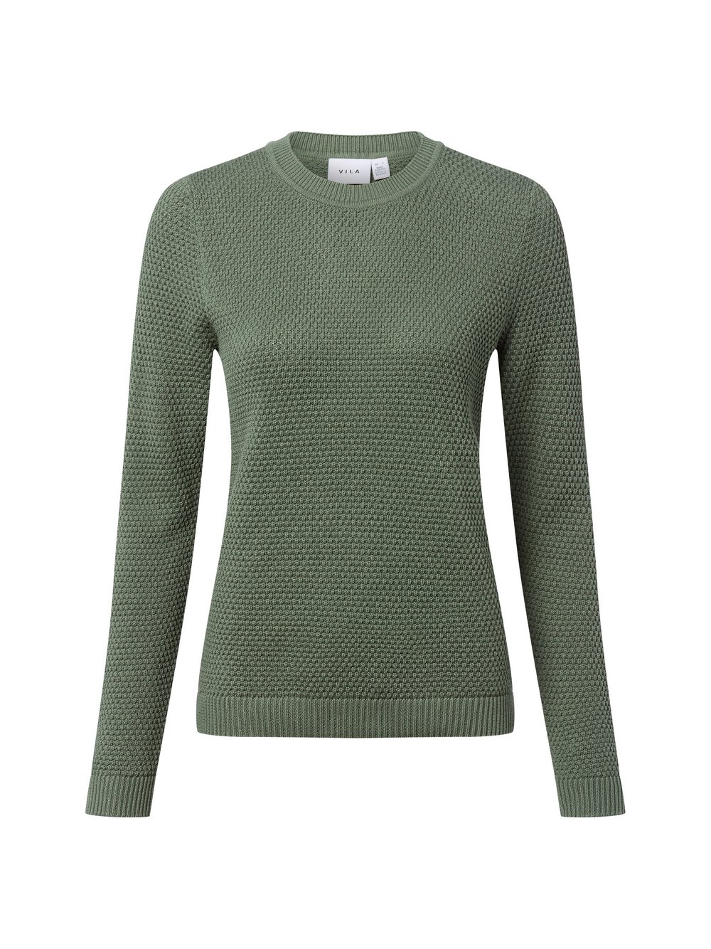Thumbnail - Vila Pullover Damen Baumwolle grün strukturiert, M