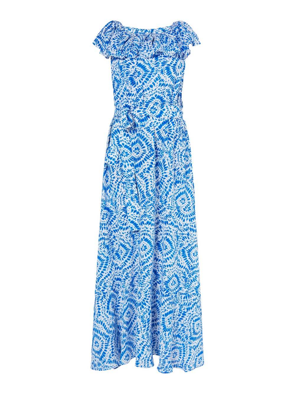 IZIA Maxikleid mit Print Damen blau gemustert, L