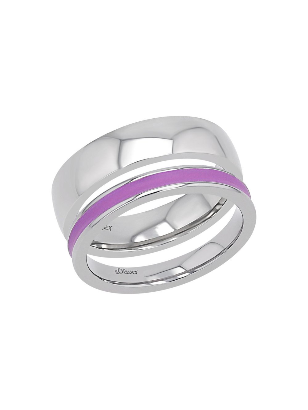 s.Oliver Ring Damen Edelstahl lila, 60