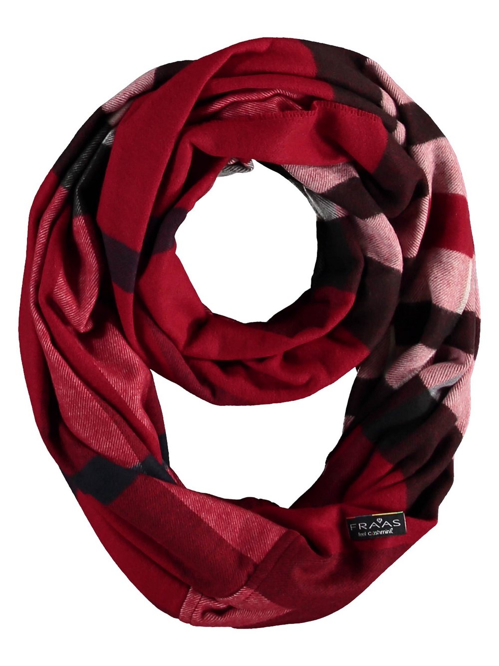 Fraas Schlauchschal Damen rot kariert, ONE SIZE