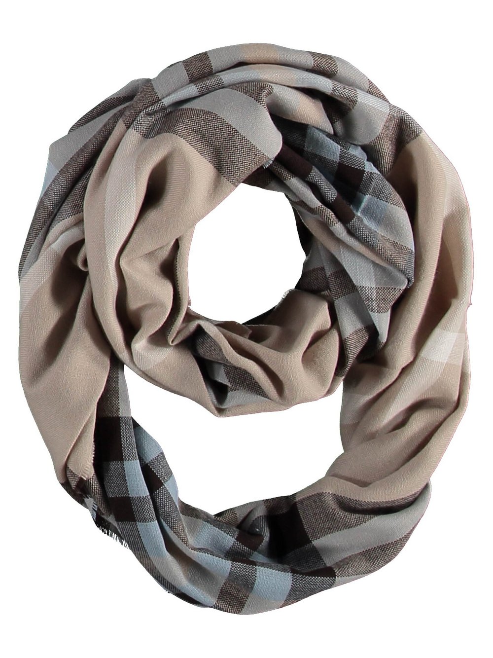 Thumbnail - Fraas Schlauchschal Damen beige kariert, ONE SIZE