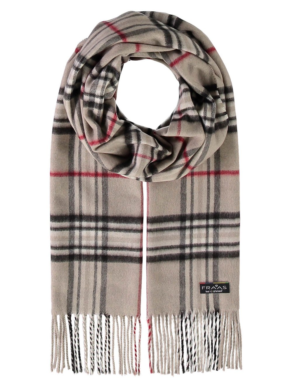 Thumbnail - Fraas Schal Herren beige kariert, ONE SIZE