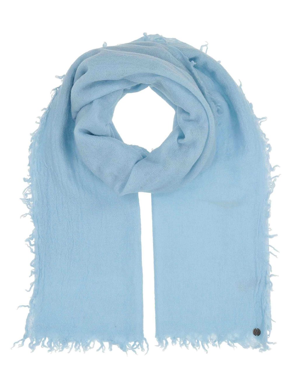 Fraas Schal Damen Wolle blau, ONE SIZE