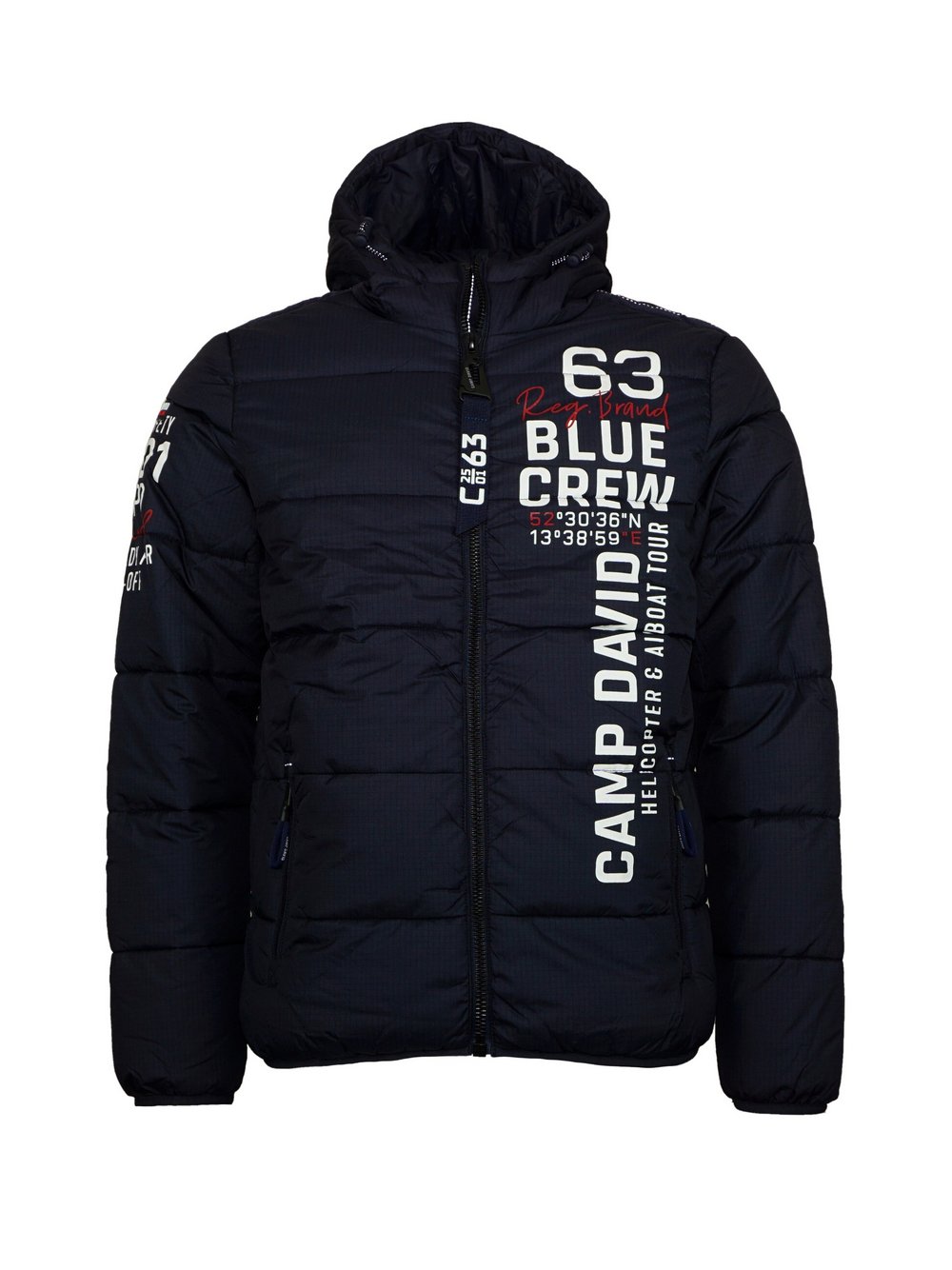 Camp David Jacke Herren Polyamid blau bedruckt, M