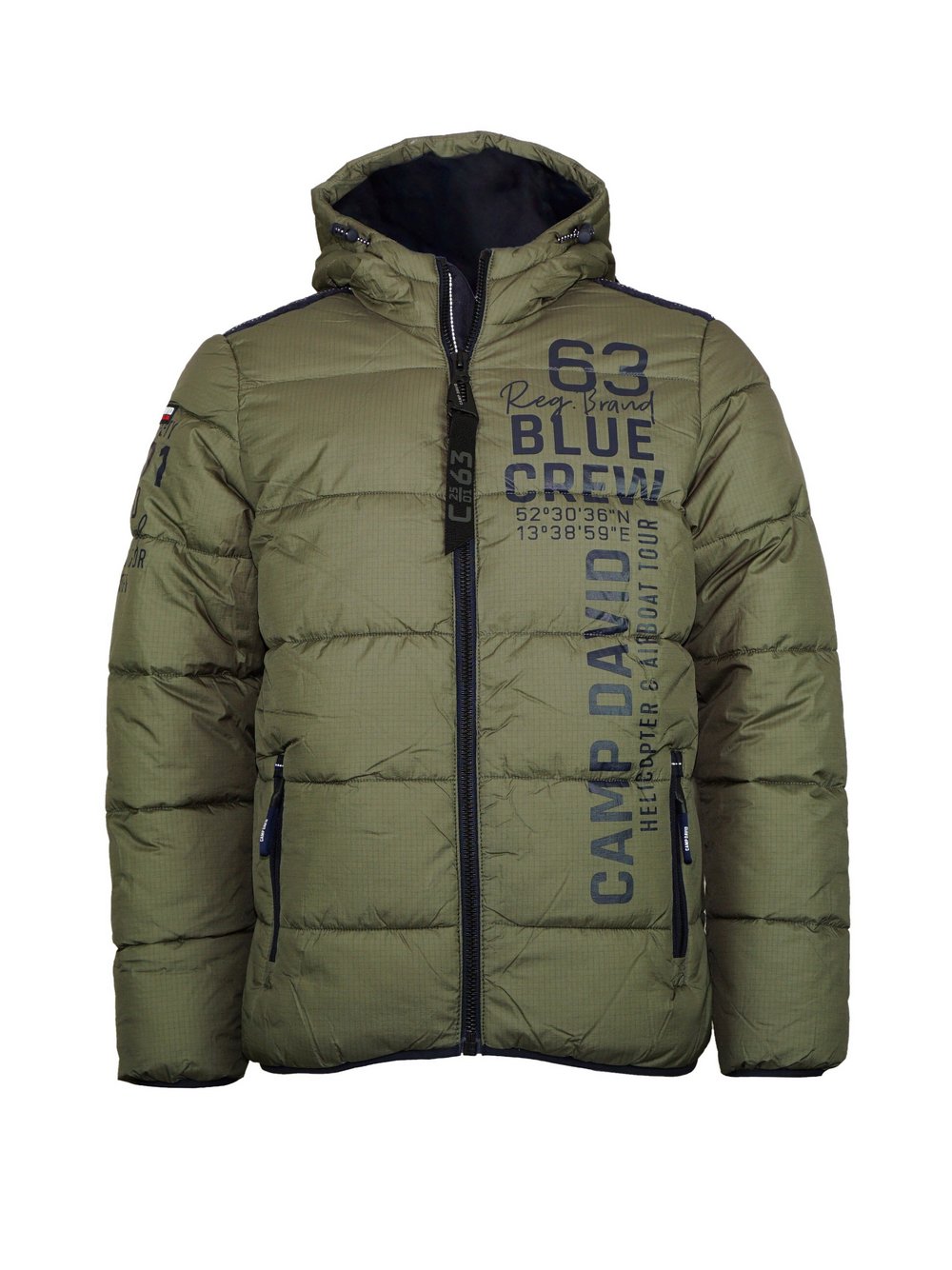 Camp David Jacke Herren Polyamid grün bedruckt, S