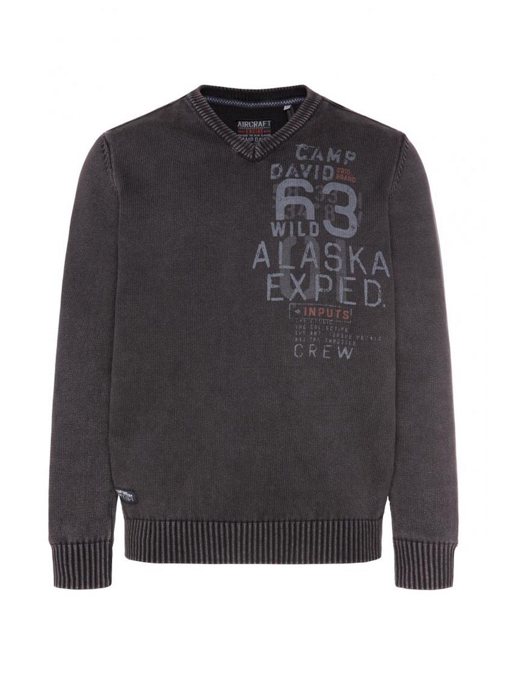 Camp David Pullover Herren Baumwolle schwarz, XXXL