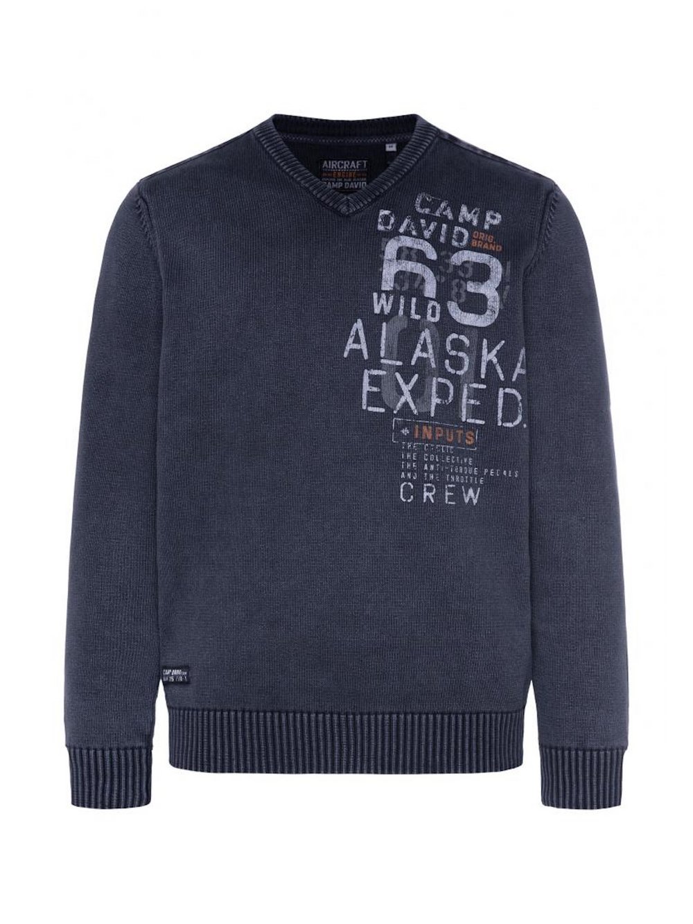 Camp David Pullover Herren Baumwolle blau, L