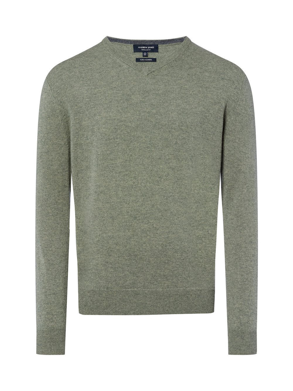 Andrew James Pure Cashmere Pullover Herren grün meliert, S
