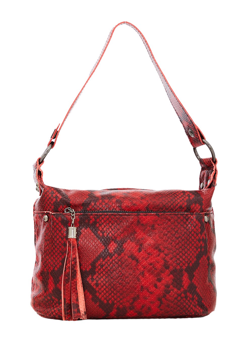 Faina Handtasche Damen Leder rot gemustert, ONE SIZE