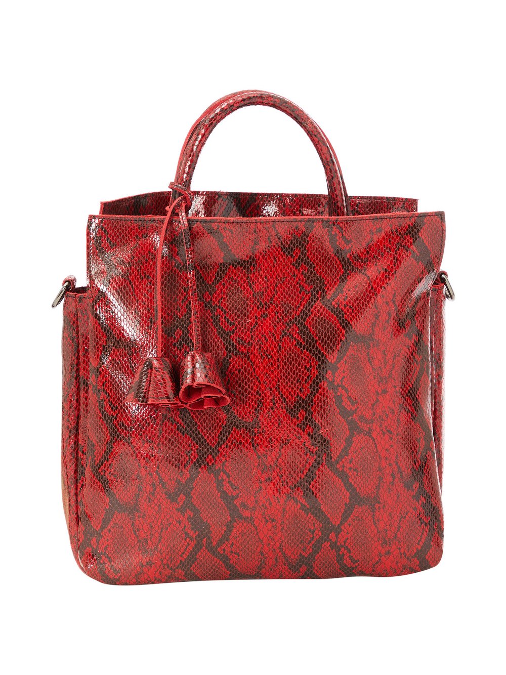 Faina Handtasche Damen Leder rot gemustert, ONE SIZE