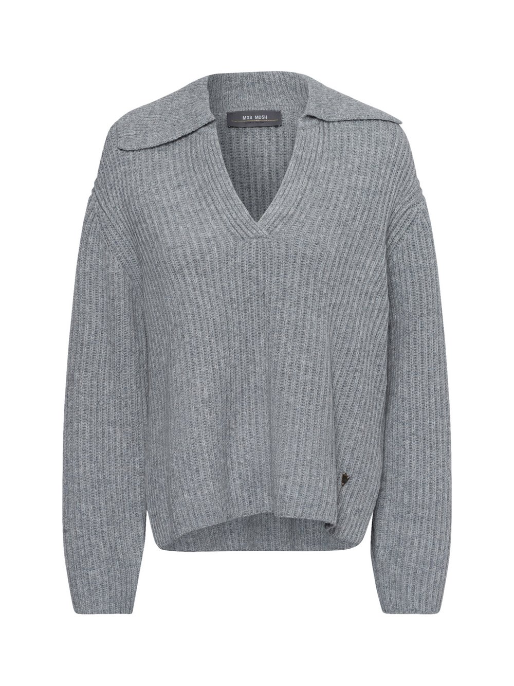 MOS MOSH Strickpullover Damen Wolle grau meliert, M