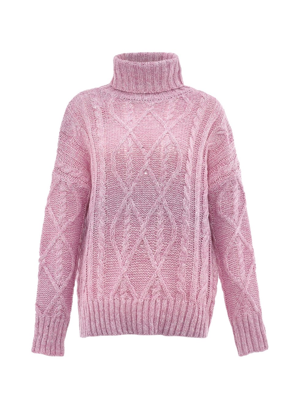 MyMo Rollkragenpullover Damen rosa, XL/XXL