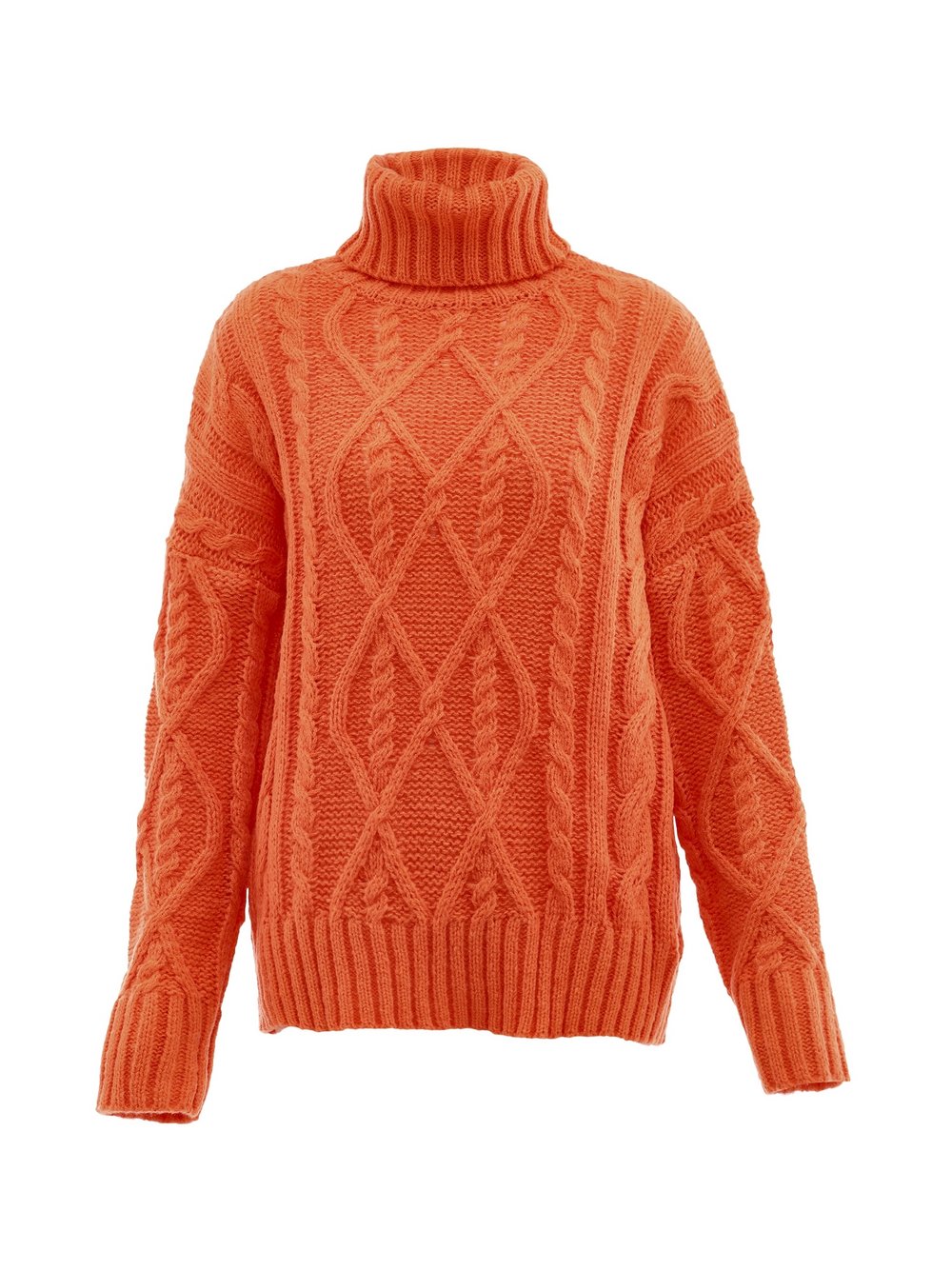 MyMo Rollkragenpullover Damen orange, XS/S