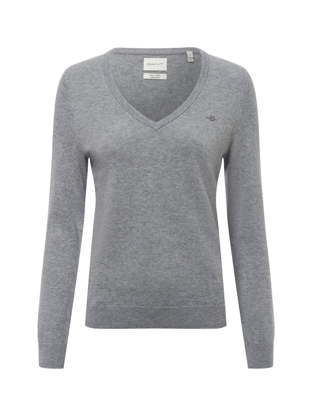 Gant Pullover mit Wollanteil Damen Wolle grau, L