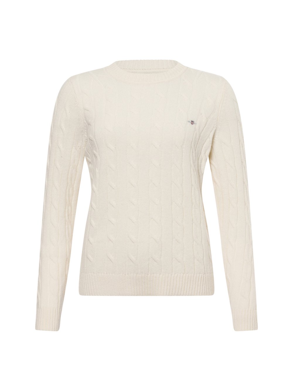 Gant Strickpullover aus Lammwolle Damen Wolle beige, S