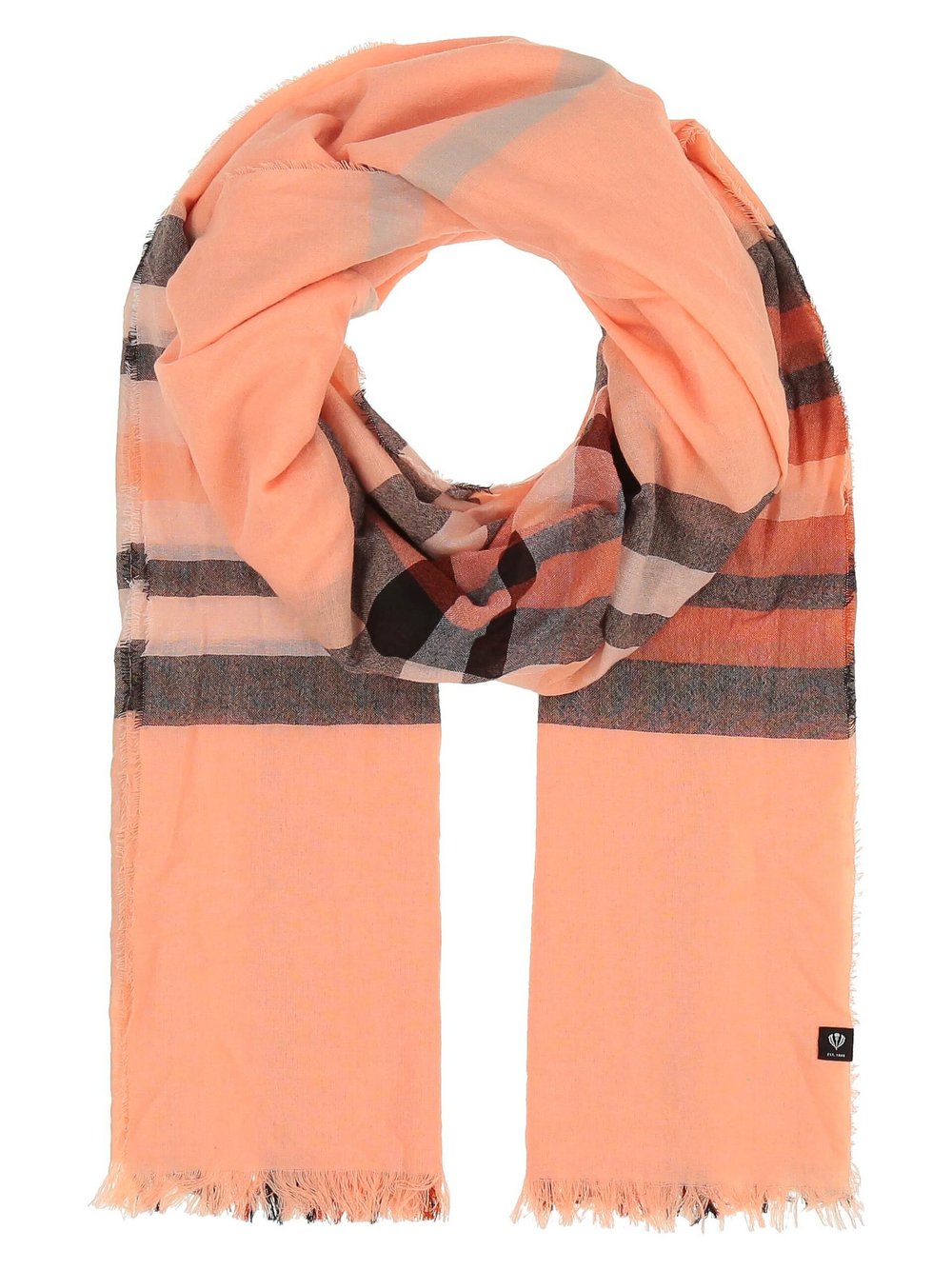 Thumbnail - Fraas Stola Damen orange kariert, ONE SIZE