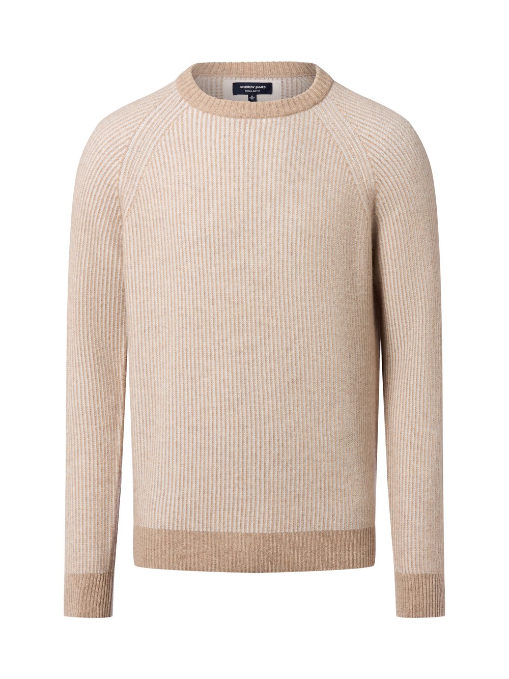 Andrew James Pure Cashmere Pullover Herren braun gestreift, XL