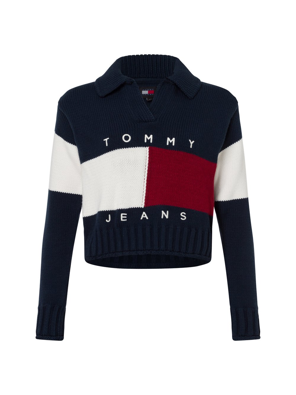 Tommy Jeans Strickpullover Damen blau gemustert, XS