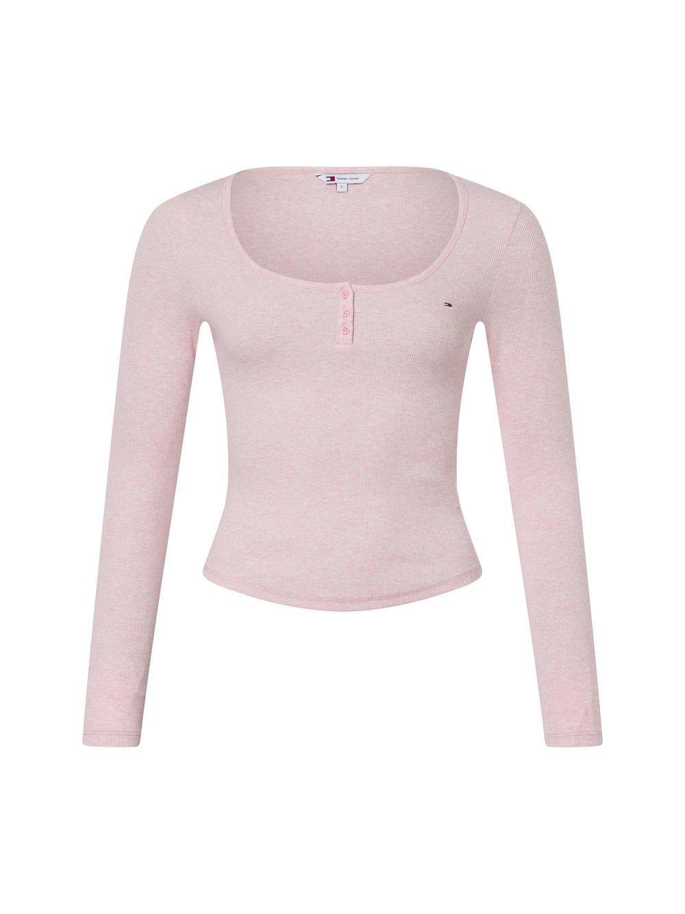 Tommy Jeans Langarmshirt Damen Baumwolle rosa gemustert, M