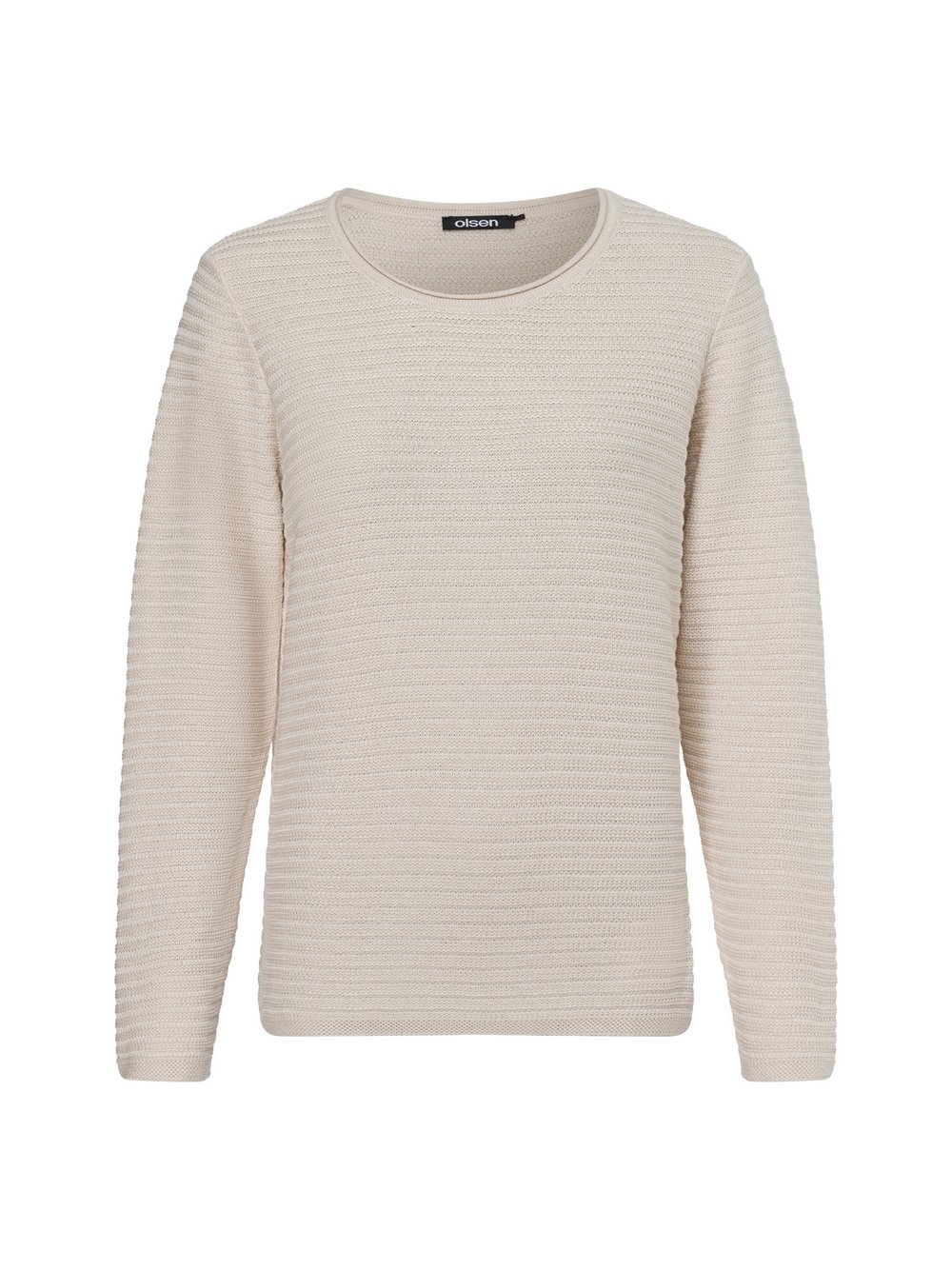 Olsen Pullover Damen Baumwolle beige gestreift, 40