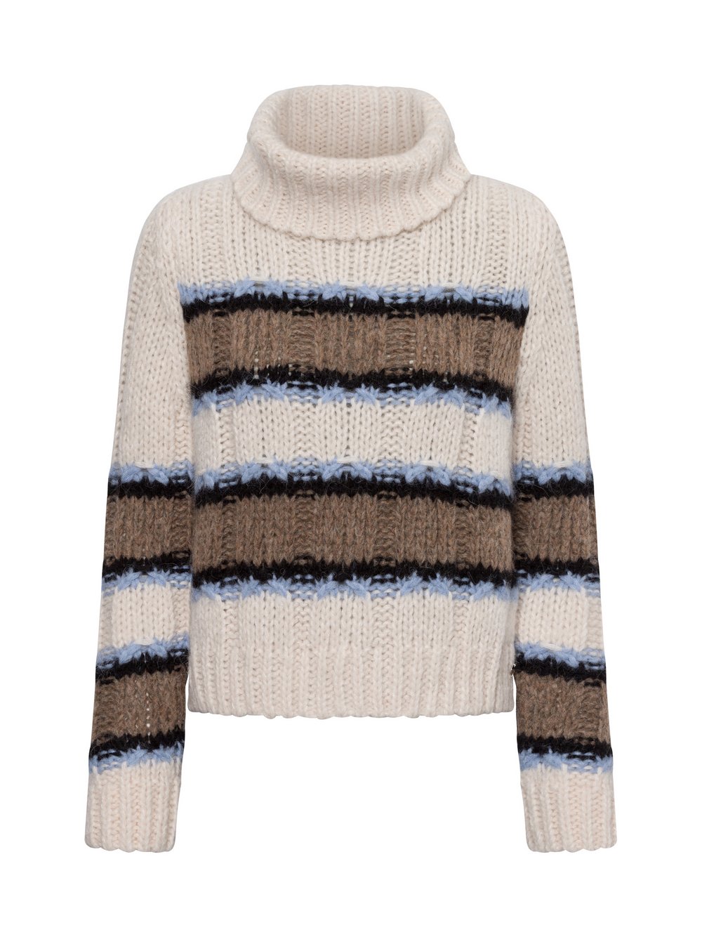 Marc Cain Strickpullover Damen Polyamid beige gestreift, 42