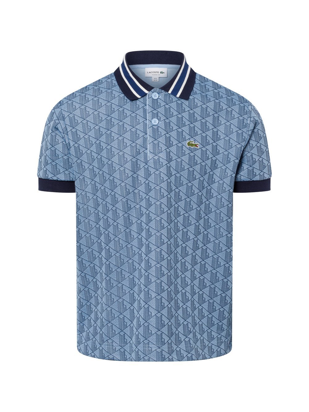 Lacoste Poloshirt Herren Baumwolle blau gemustert, 3