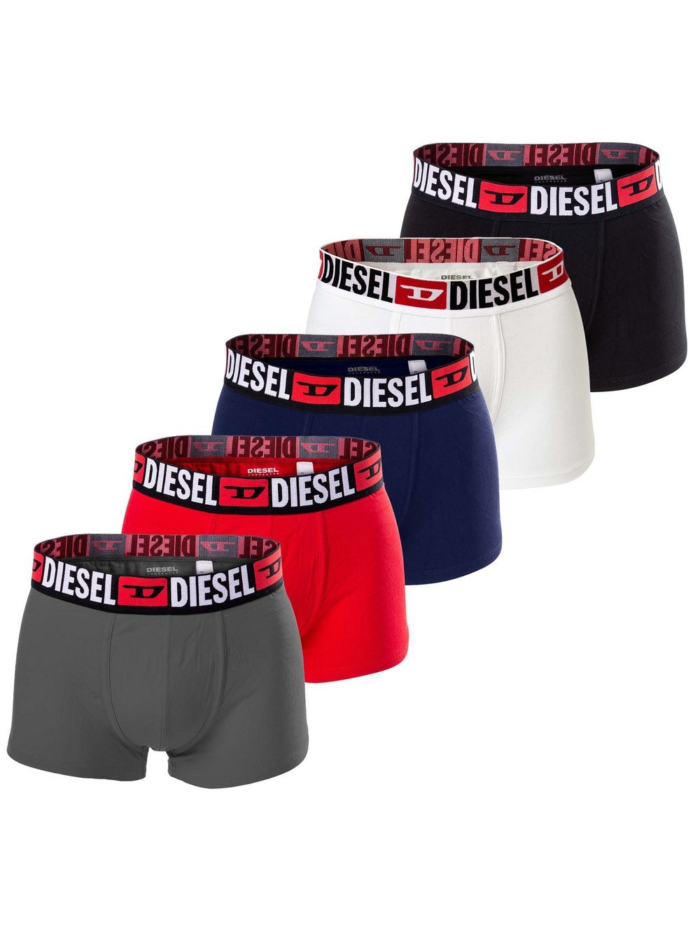 Diesel Boxershort 5er Pack Herren Baumwolle rot, L