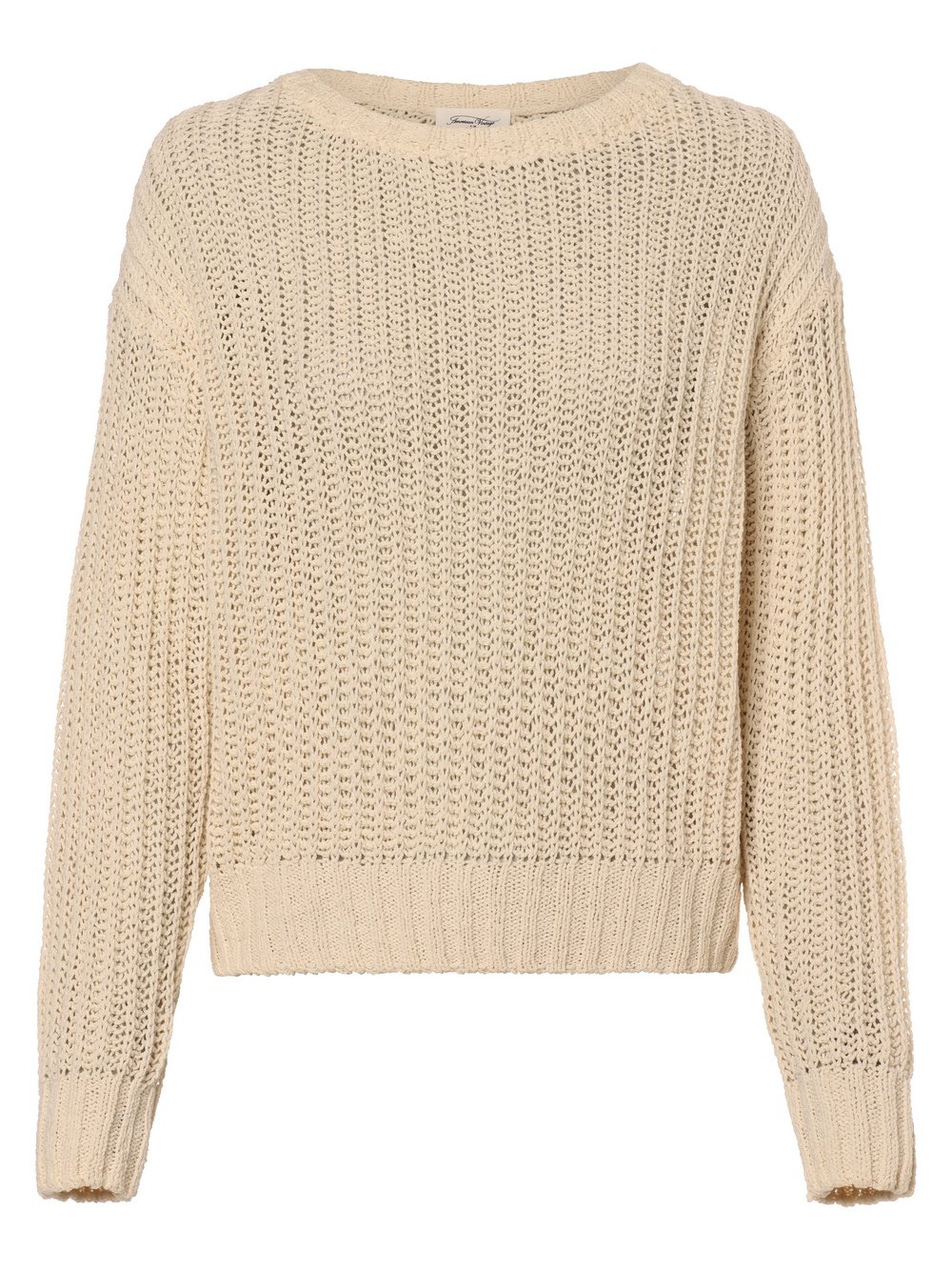 american vintage Pullover Damen Baumwolle beige, M/L