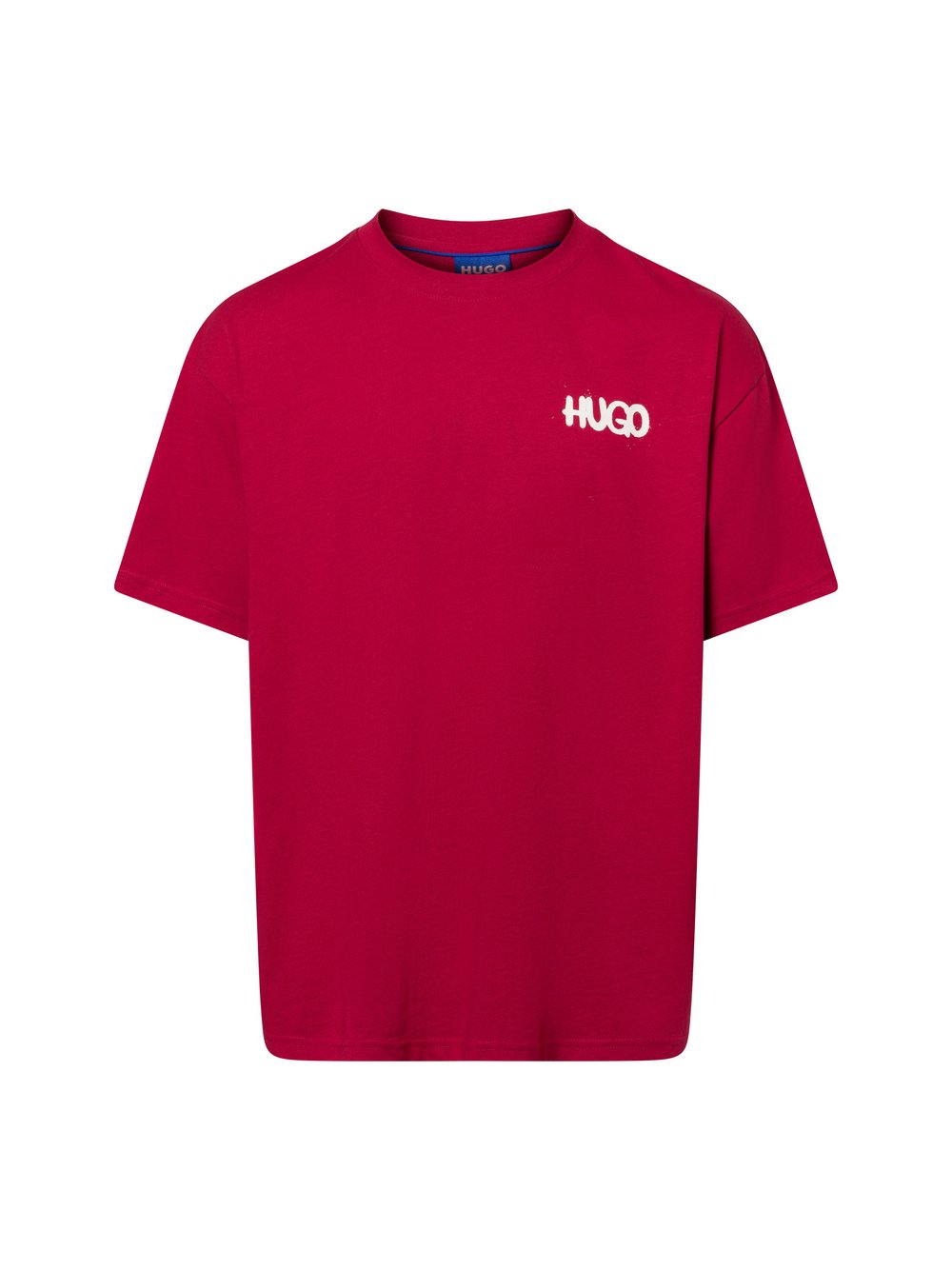 HUGO BLUE T-Shirt Herren Baumwolle rot gemustert, XL