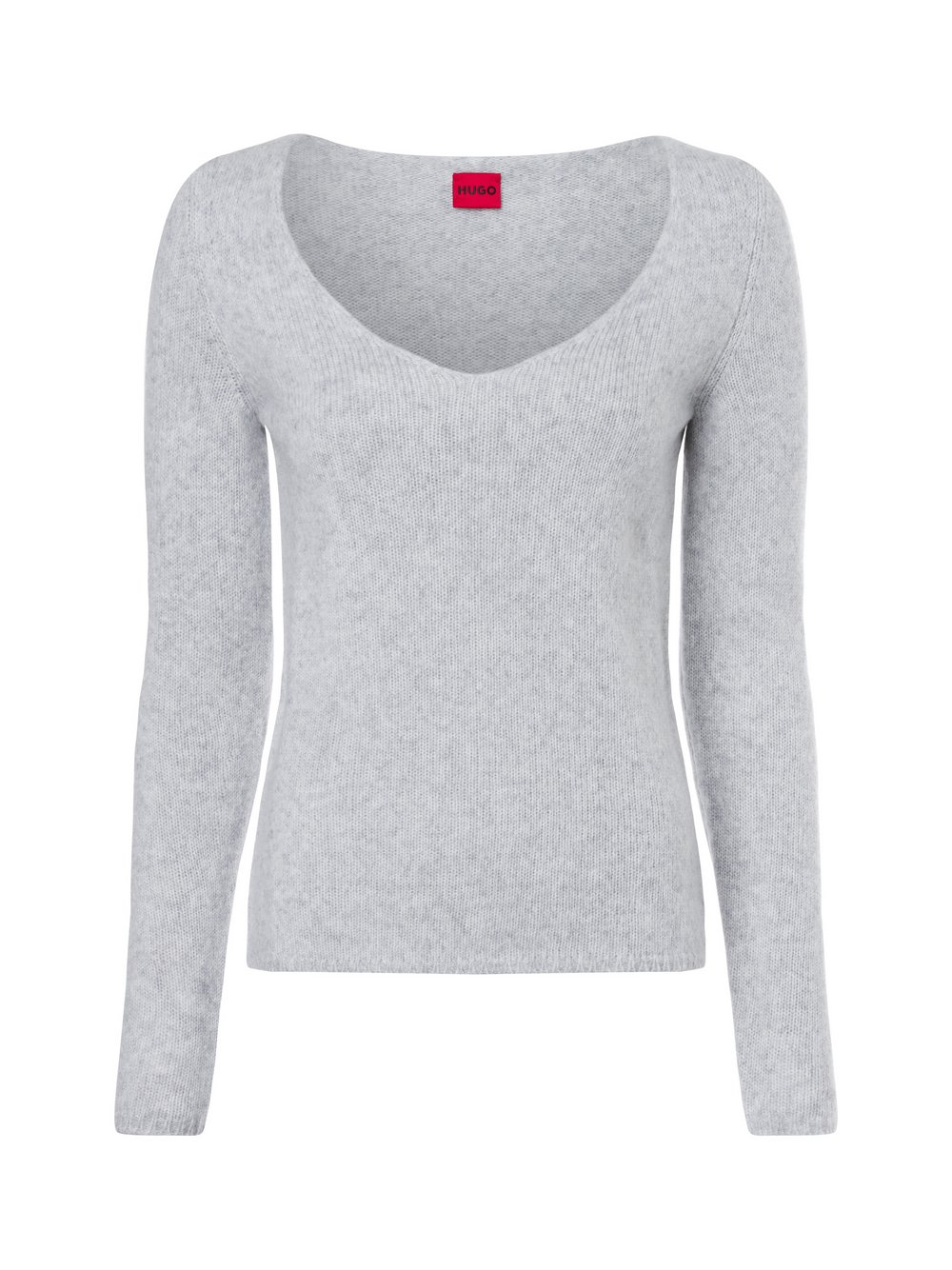 HUGO Strickpullover mit Schurwoll-Anteil Damen Schurwolle grau, M