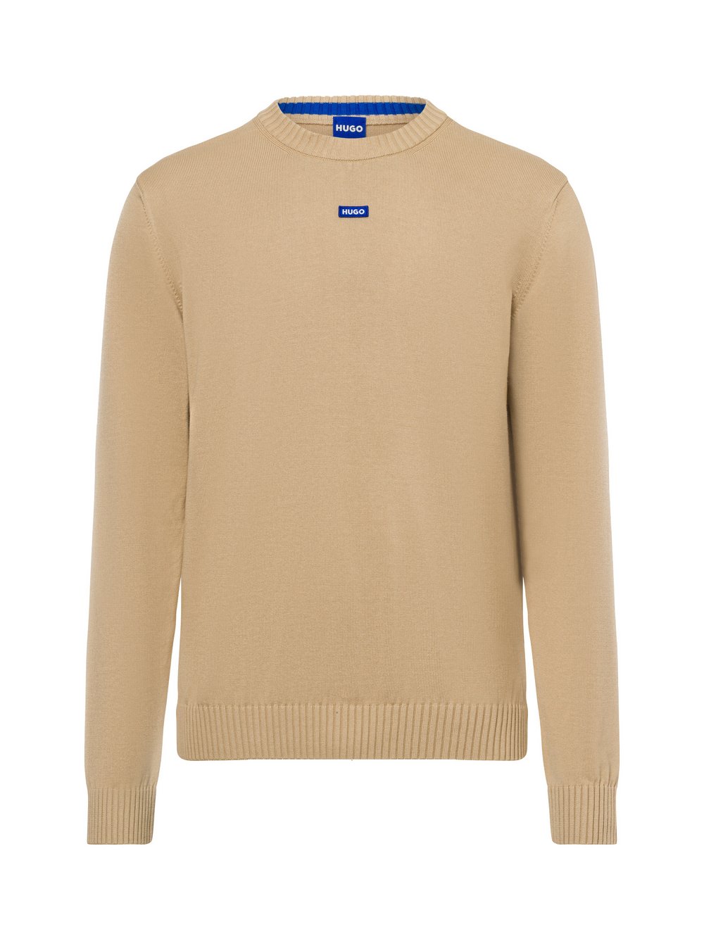 HUGO BLUE Strickpullover Herren Baumwolle beige, M