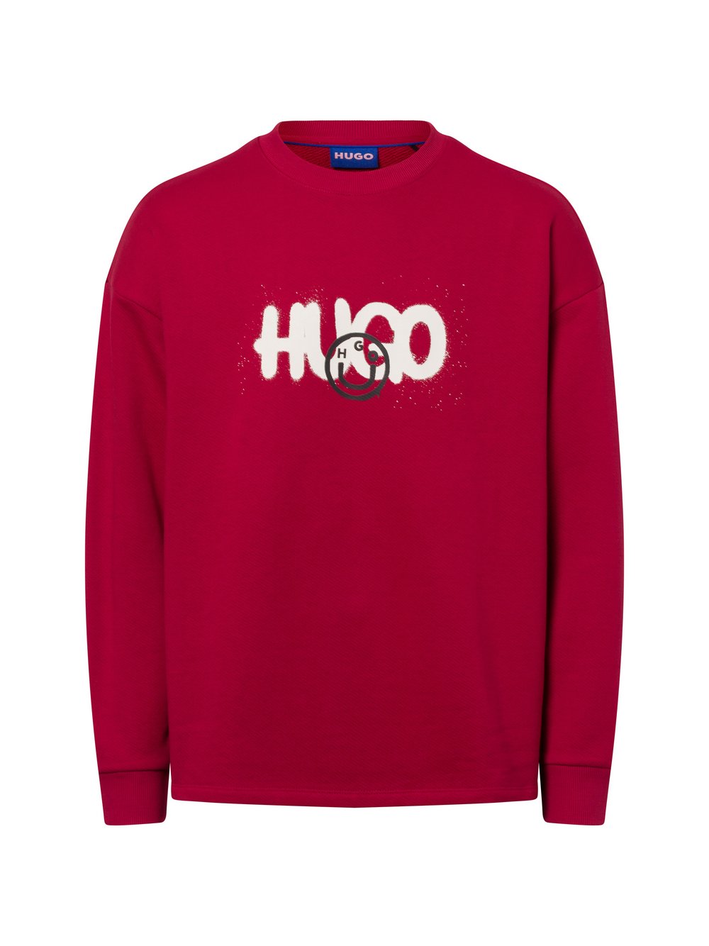 HUGO BLUE Sweatshirt Herren Baumwolle rot gemustert, S