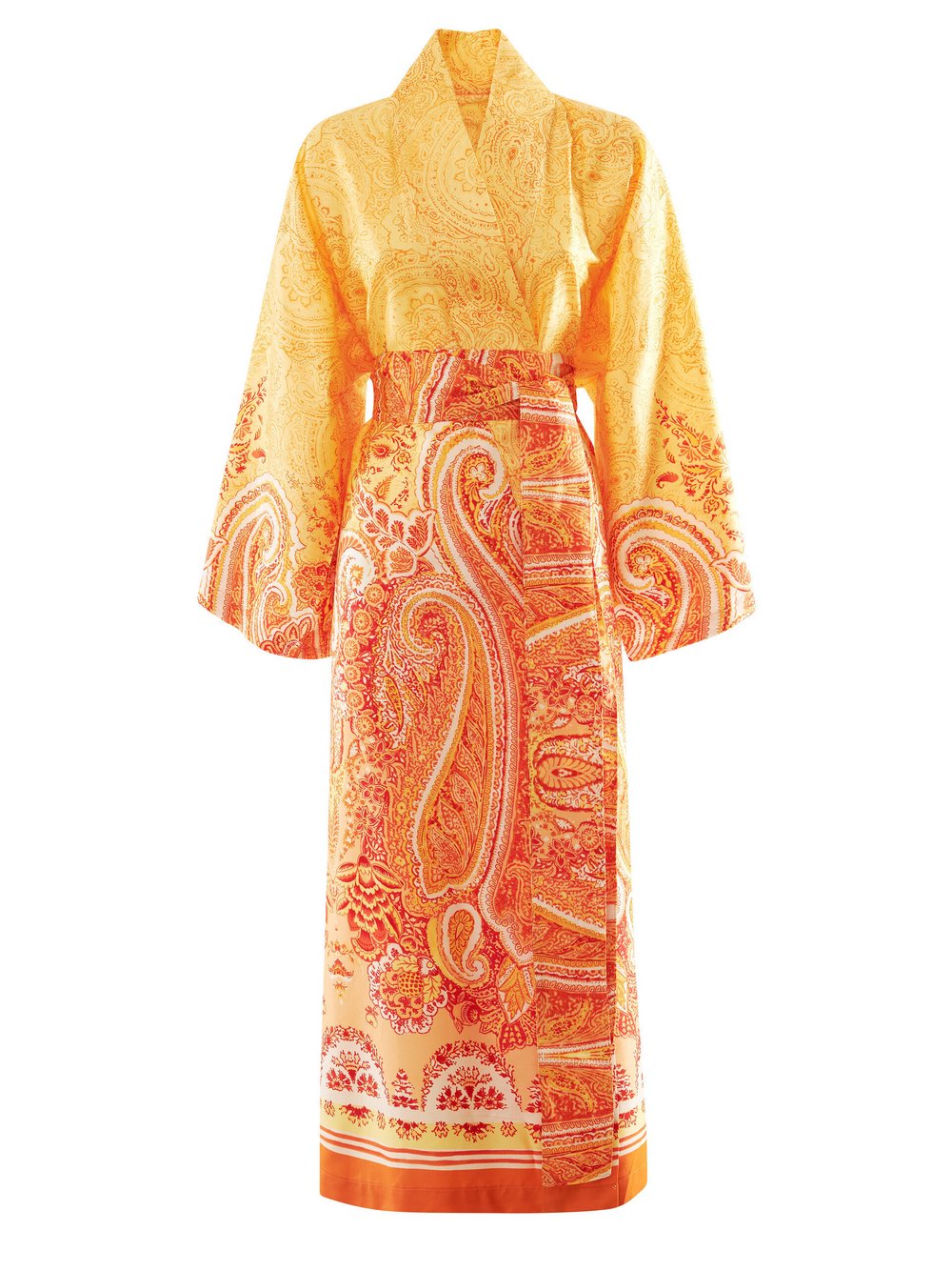 Bassetti Kimono Damen Baumwolle orange gemustert, S/M