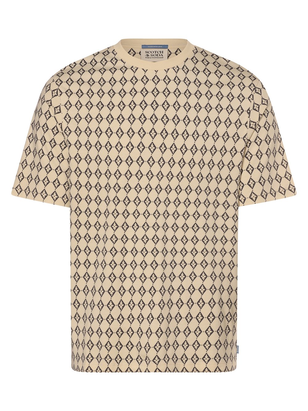 Scotch & Soda T-Shirt Herren Baumwolle beige gemustert, S