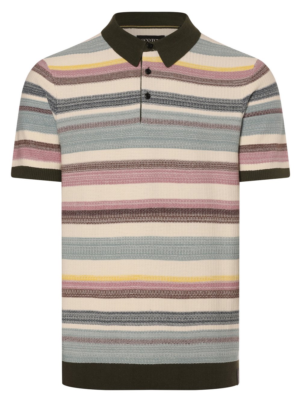 Scotch & Soda Poloshirt Herren Baumwolle mehrfarbig gestreift, L