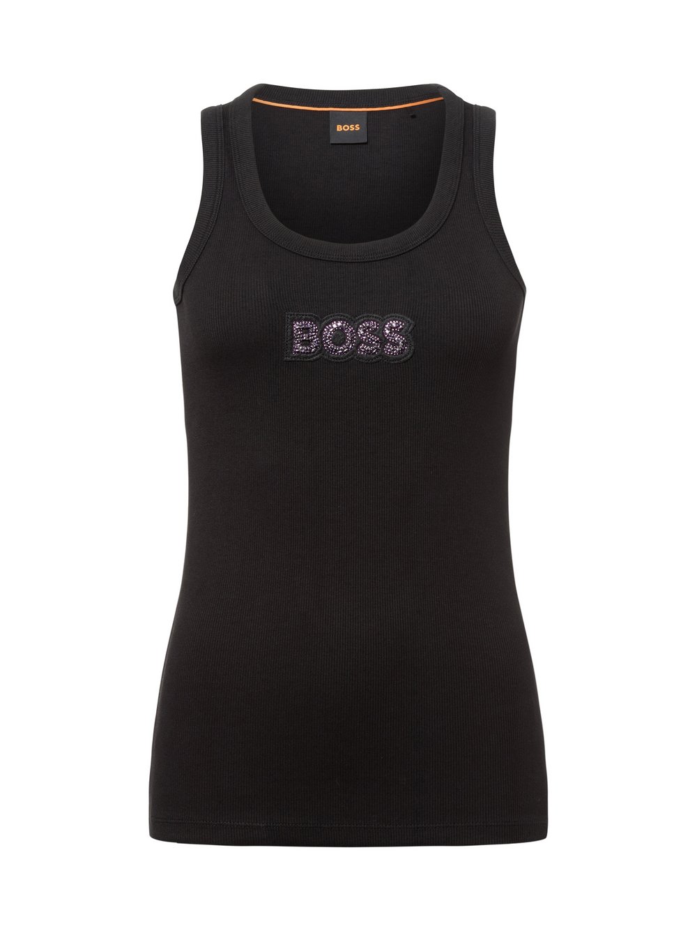 BOSS Orange Top Damen Baumwolle schwarz, XS