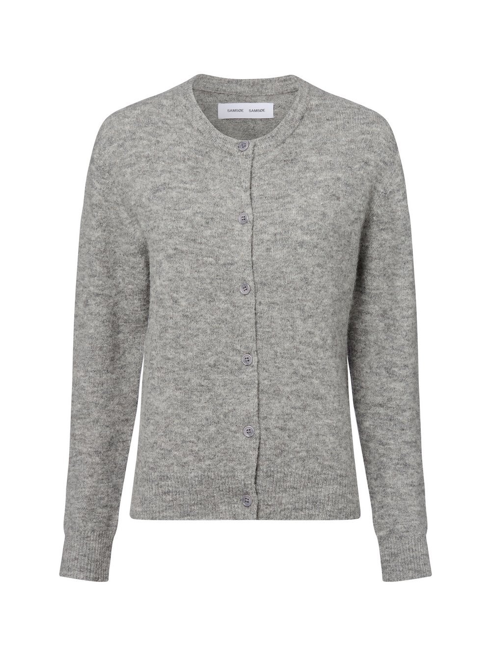 Samsøe Samsøe Strickjacke mit Alpaka- und Merino-Anteil Damen Wolle grau meliert, M