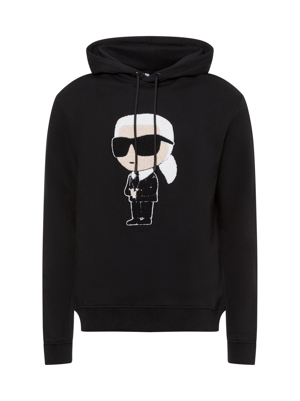 KARL LAGERFELD Kapuzenpullover Herren Baumwolle schwarz bedruckt, XXL