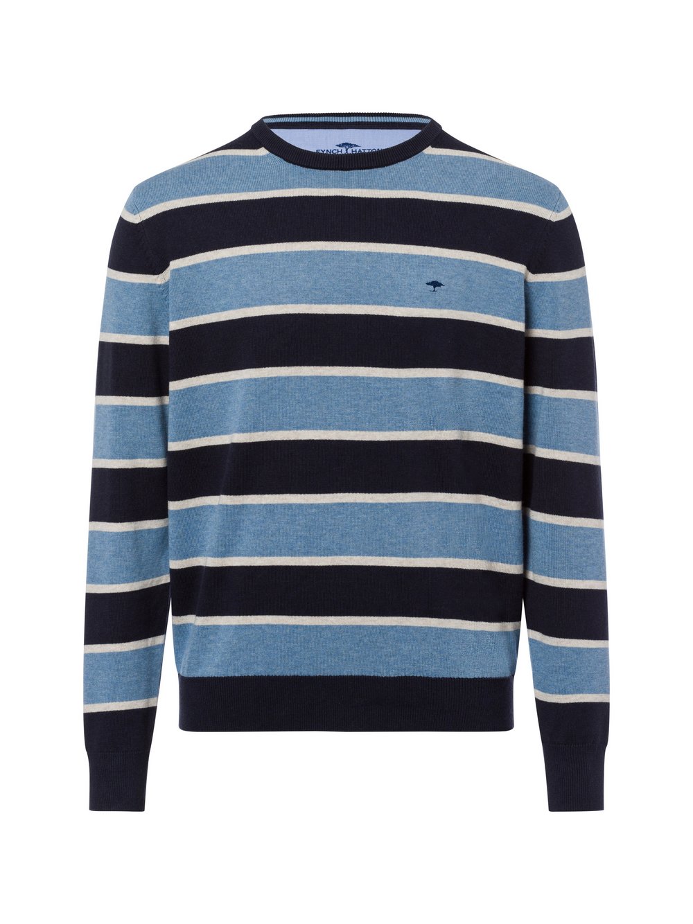 Fynch-Hatton Strickpullover Herren Baumwolle blau gestreift, XXXL