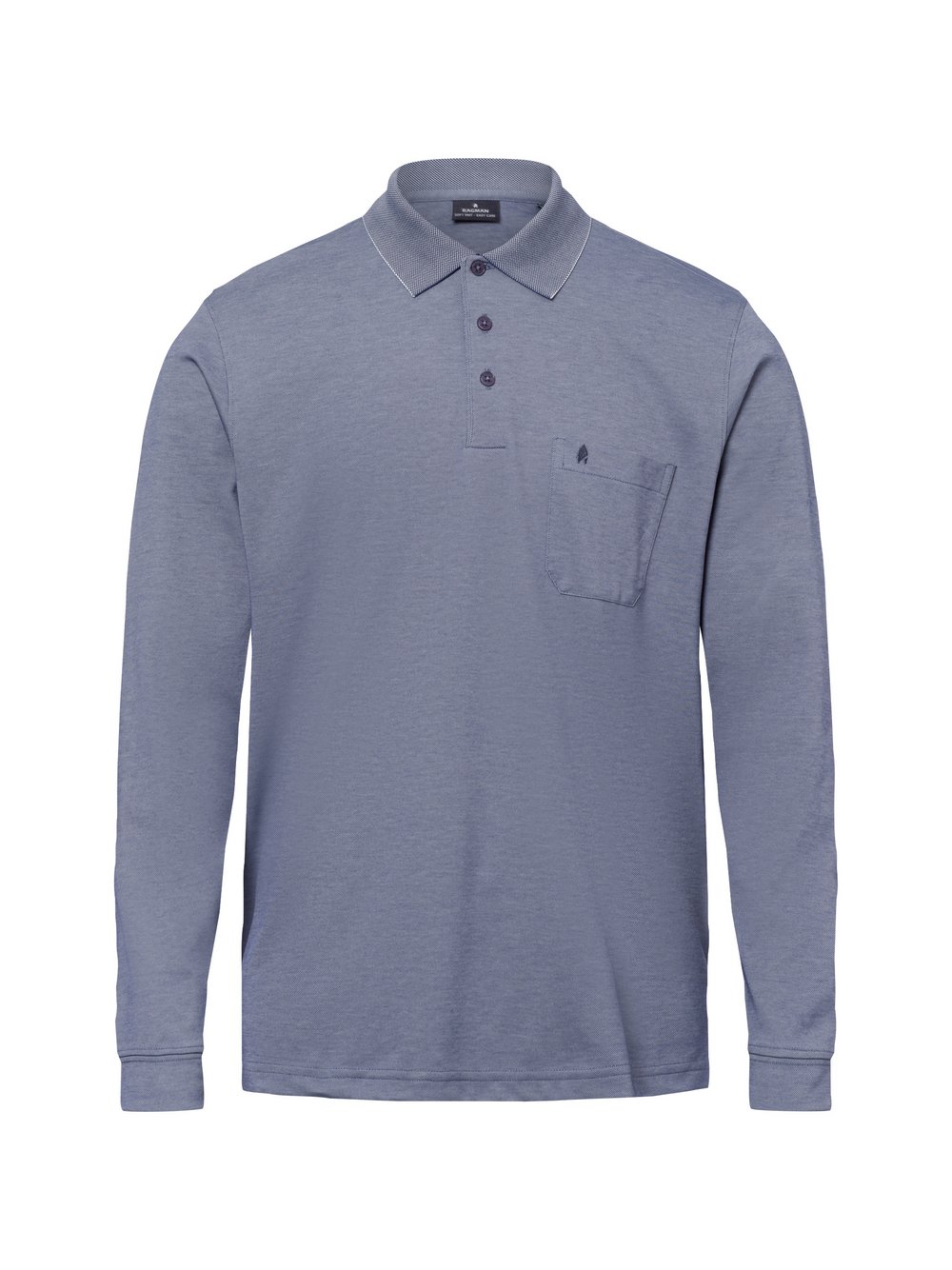 Ragman Langarm-Poloshirt Herren Jersey blau, M