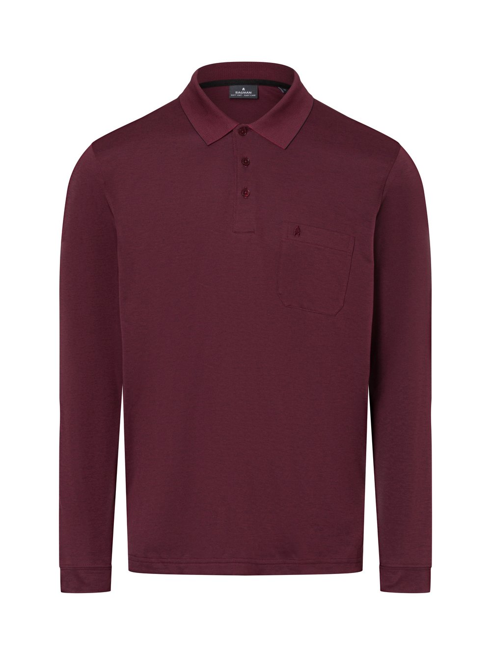 Ragman Langarm-Poloshirt Herren Jersey rot, L