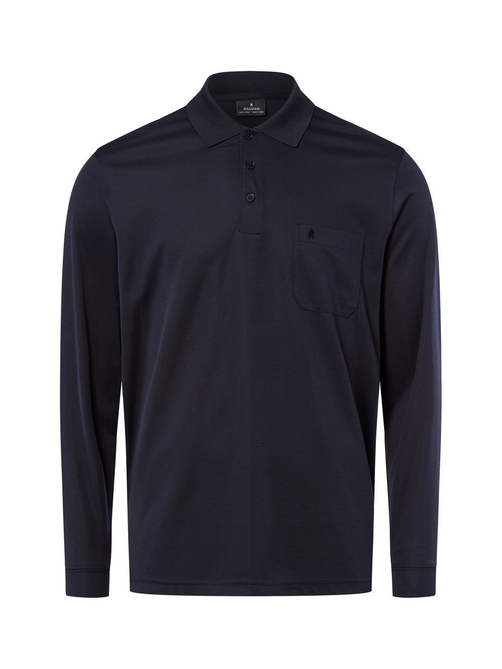 Ragman Langarm-Poloshirt Herren Jersey blau, L