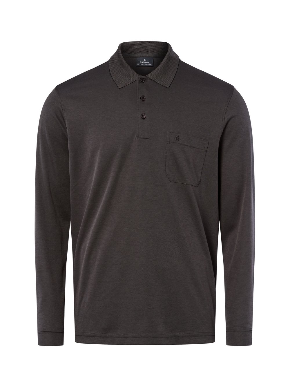 Ragman Langarm-Poloshirt Herren Jersey braun, XXL