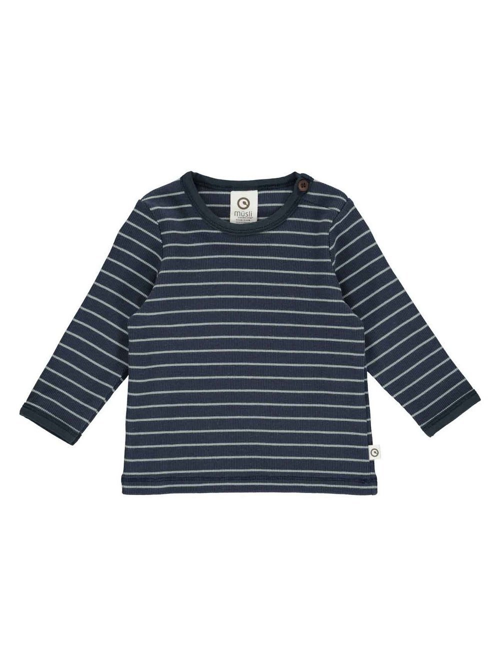 Müsli by Green Cotton Langarmshirt Jungen Baumwolle blau gestreift, 74