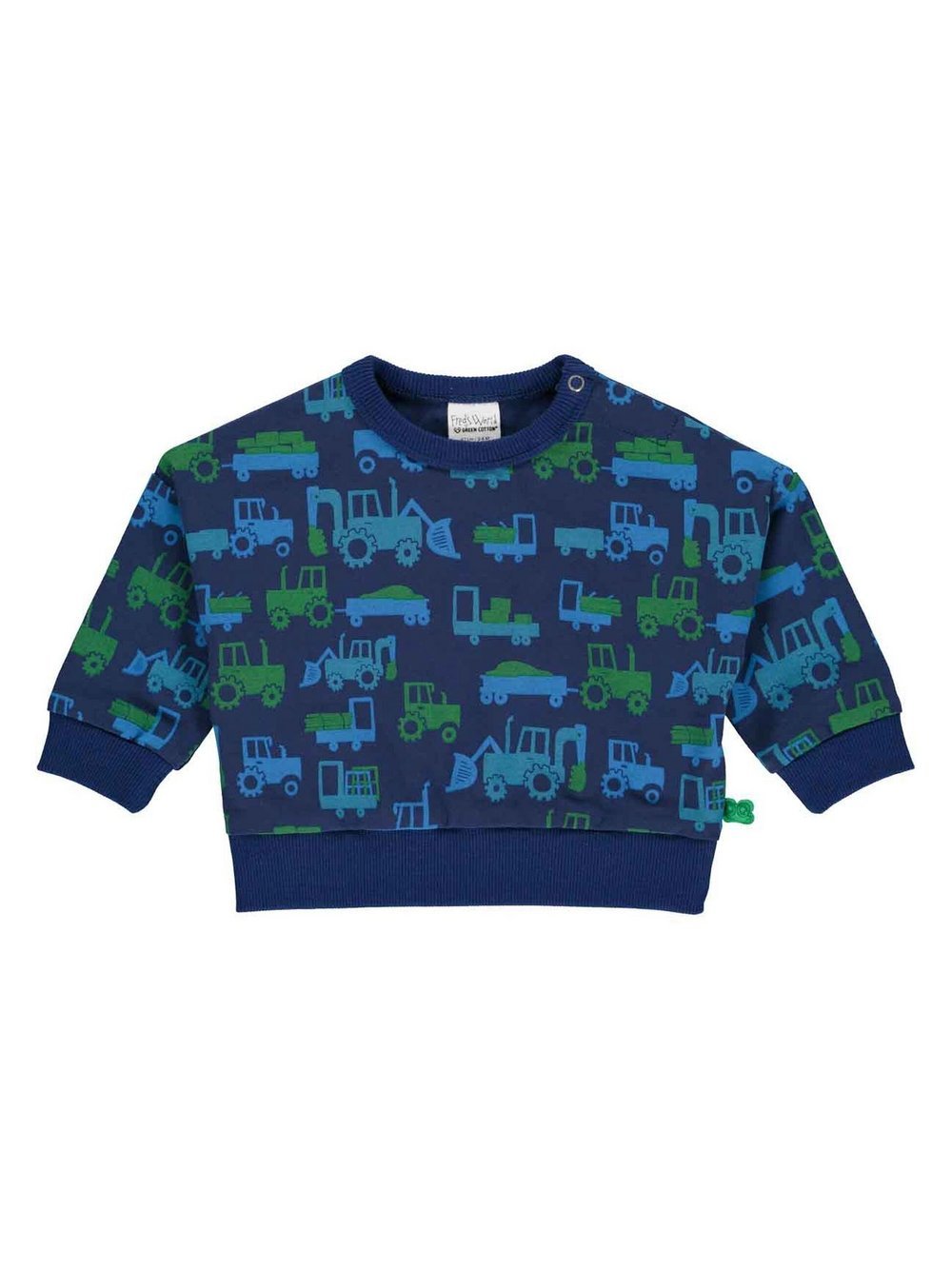 Fred's World by Green Cotton Sweatshirt Jungen Baumwolle blau bedruckt, 68