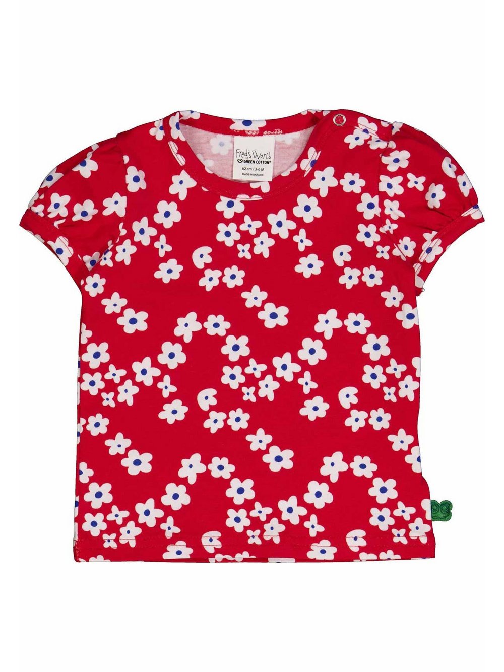 Fred's World by Green Cotton T-Shirt Mädchen Baumwolle rot bedruckt, 92