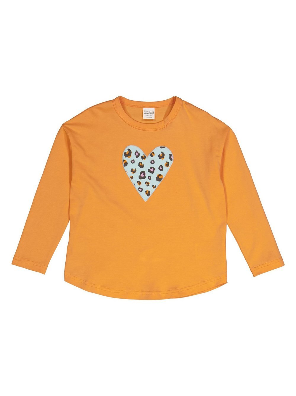 Fred's World by Green Cotton Langarmshirt Mädchen Baumwolle orange bedruckt, 110