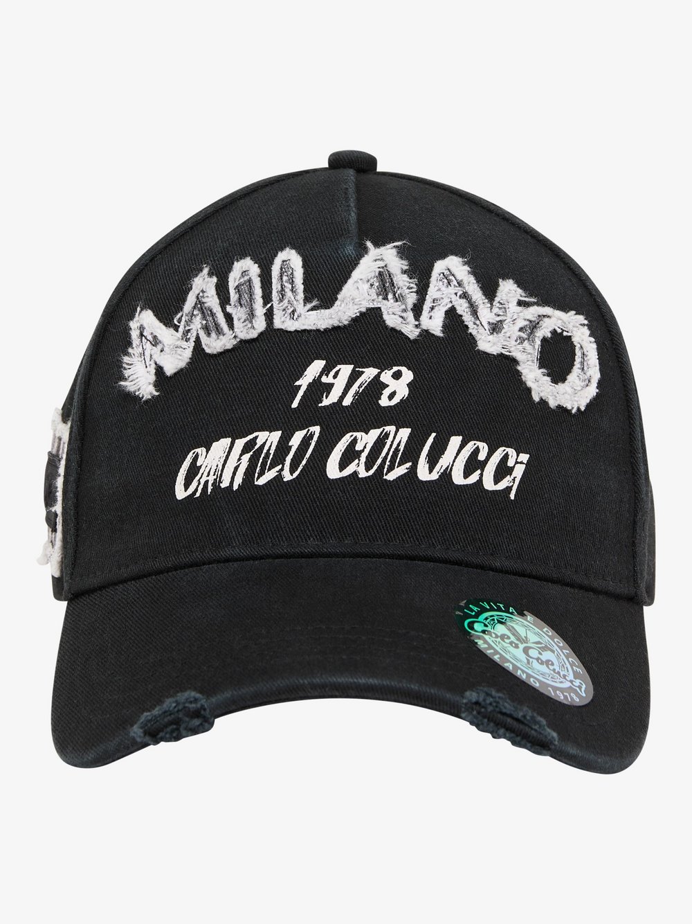 Carlo Colucci Baseball Cap  Herren Baumwolle schwarz bedruckt, ONE SIZE