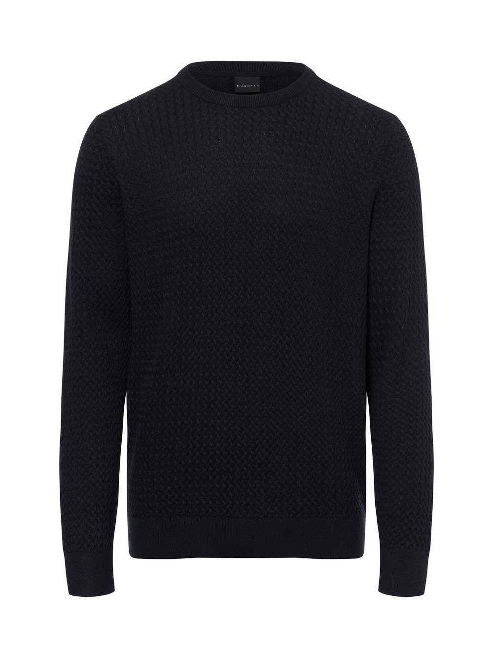 Bugatti Strickpullover mit Cashmere-Anteil Herren Baumwolle blau, L