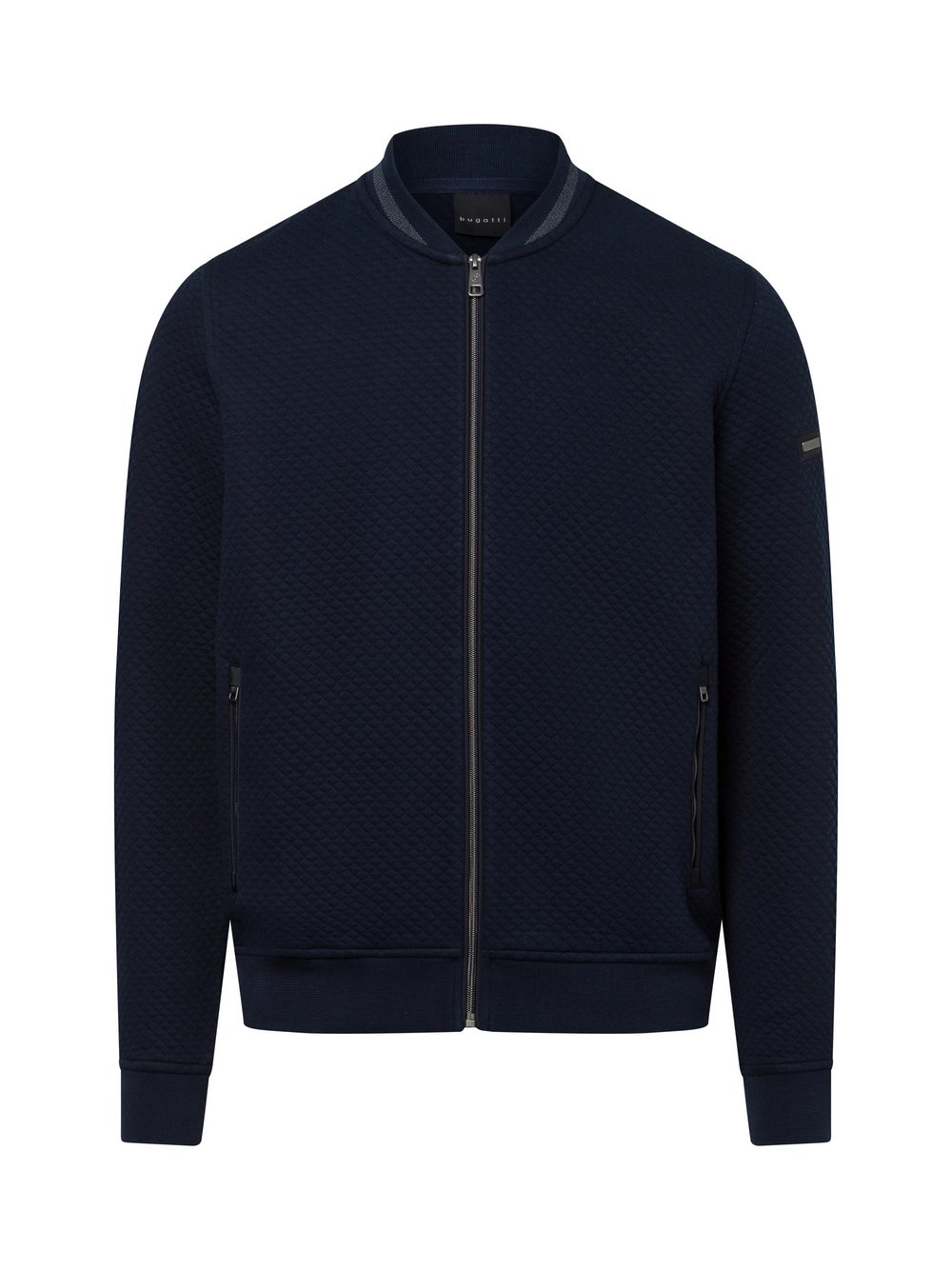 Bugatti Herrn Sweatjacke Herren Baumwolle blau gemustert, L